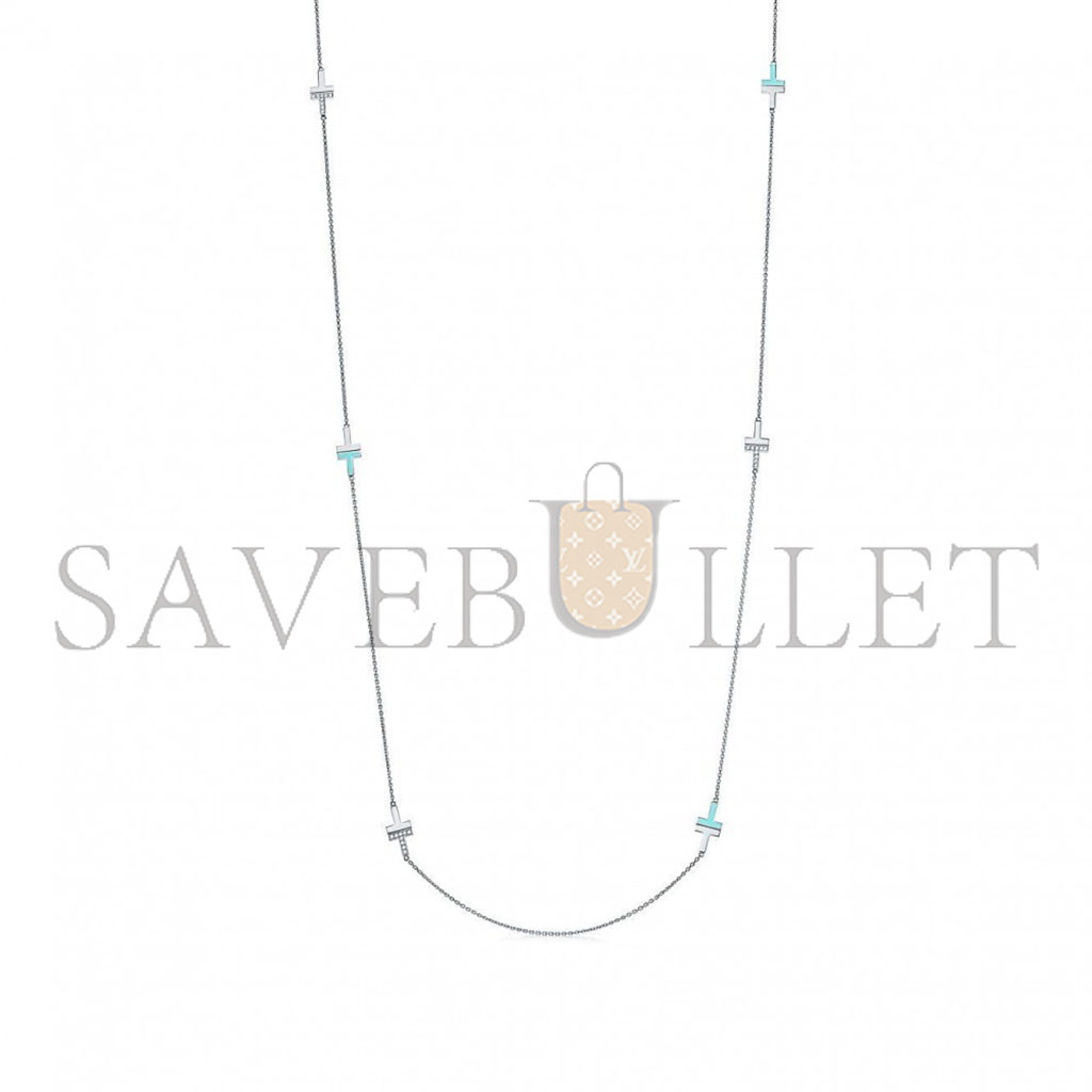 TIFFANY T DIAMOND AND TURQUOISE STATION NECKLACE 66911993